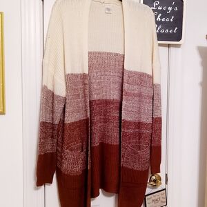 Main Strip Cream and Brown Gradient Cardigan